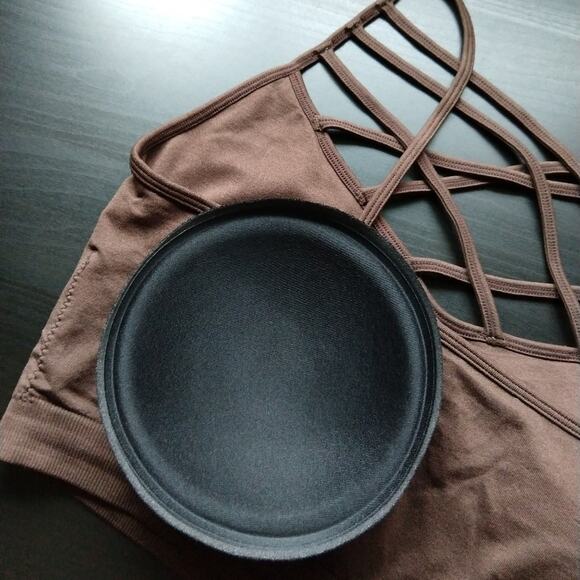 1X/2X Dark Rust Triple Criss Cross Bralette + bra pads Zenana wireless seamless - Picture 6 of 12